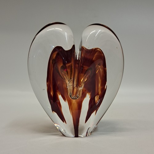 Click to view detail for DG-111 Blown Glass Heart Dark Red $112